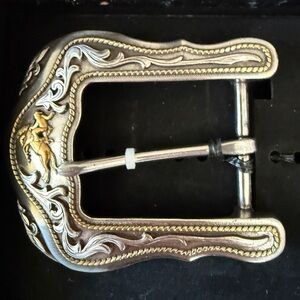 Cody James Men’s Western Belt Buckle Silver Gold Bronco Engraved NEW